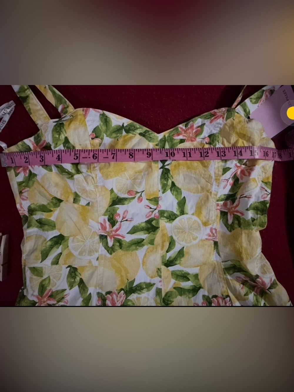 Avec Les Filles Lemon Print Fit & Flare Sundress NWT Size 12 Resort vacation - Picture 9 of 10
